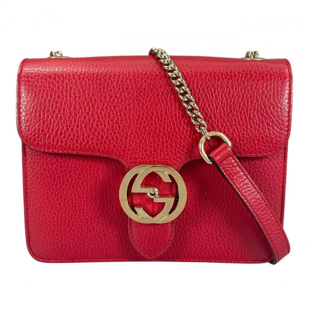 GUCCI Red Leather Shoulder Bag - Picture 1 of 16